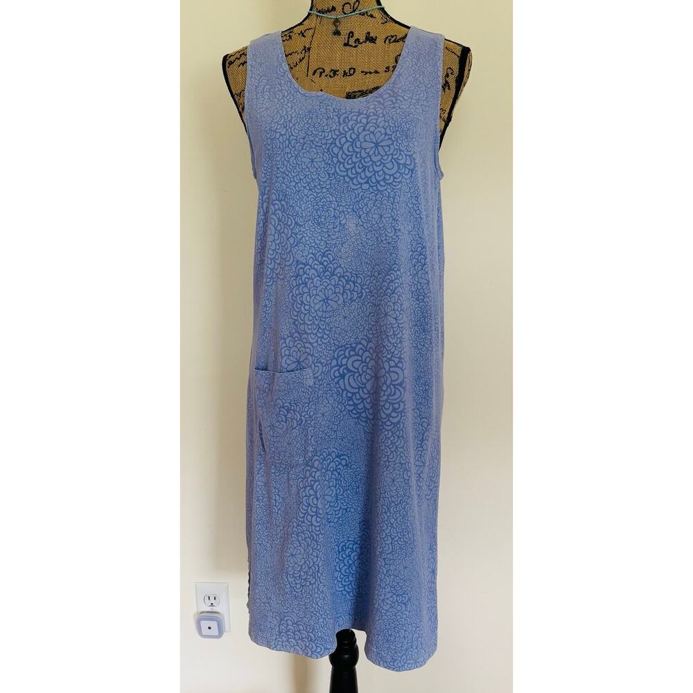 Fresh Produce Women Periwinkle Blue Sleeveless Floral Mandala USA Shift Dress S